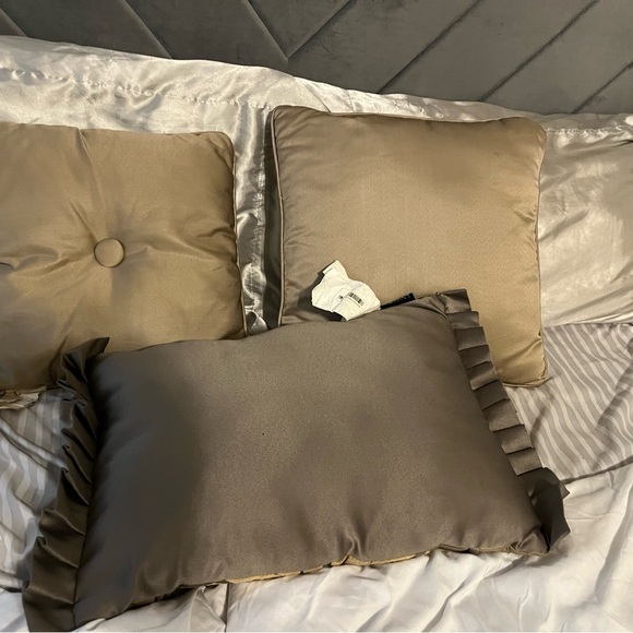 Elegant Gold and Brown Decorative Pillow Set